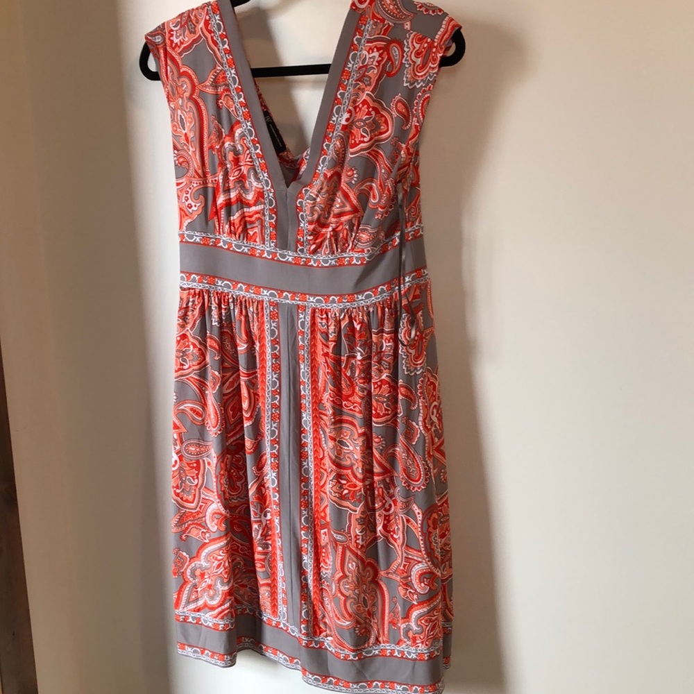 Fun orange/gray paisley dress